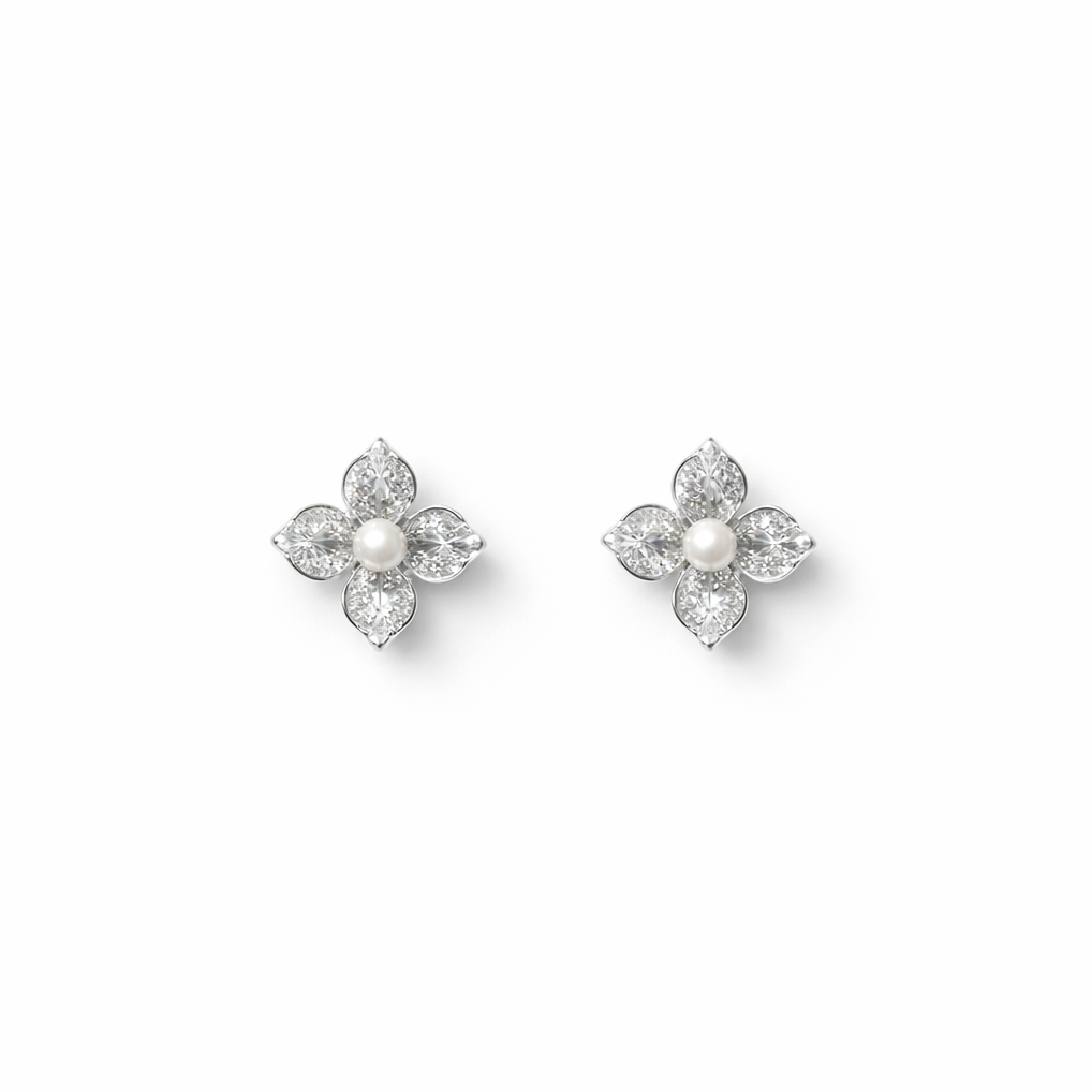 Brinco Flor Miolo Pérola