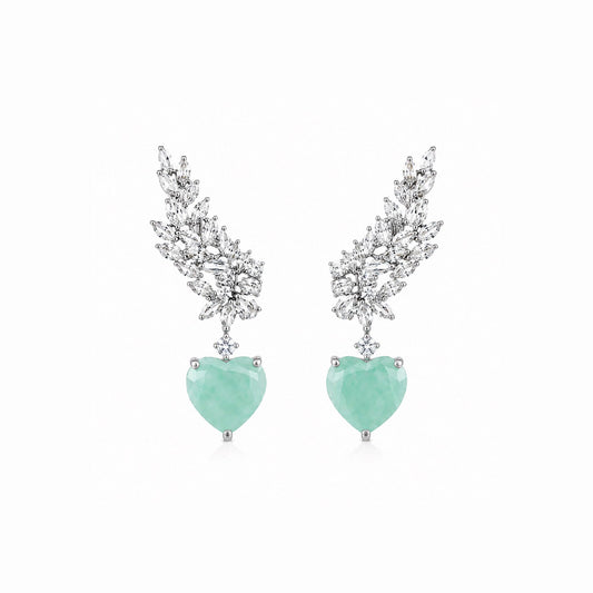 Brinco Ear Cuff Baguete Coração