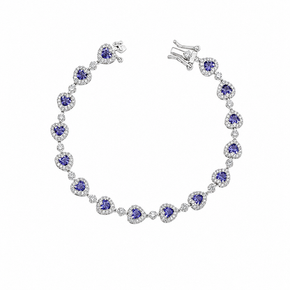 Pulseira Riviera Corações Prata 925