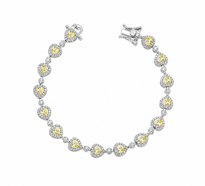 Pulseira Riviera Corações Prata 925
