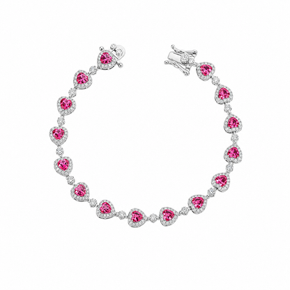 Pulseira Riviera Corações Prata 925