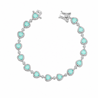 Pulseira Riviera Corações Prata 925