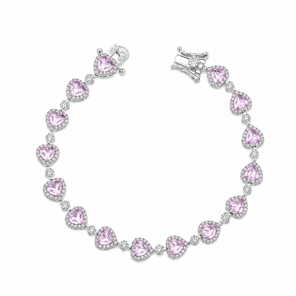 Pulseira Riviera Corações Prata 925