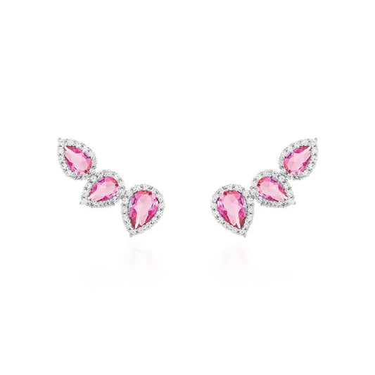 Brinco Ear Cuff Três Gotas Prata 925
