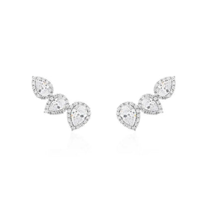 Brinco Ear Cuff Três Gotas Prata 925