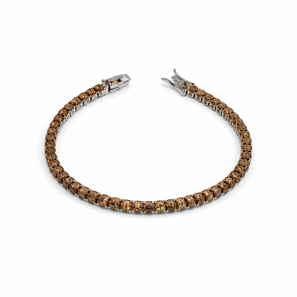 Pulseira Riviera Brown Prata 925