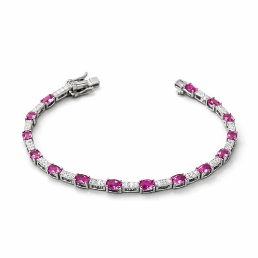 Pulseira Riviera Pink Prata 925