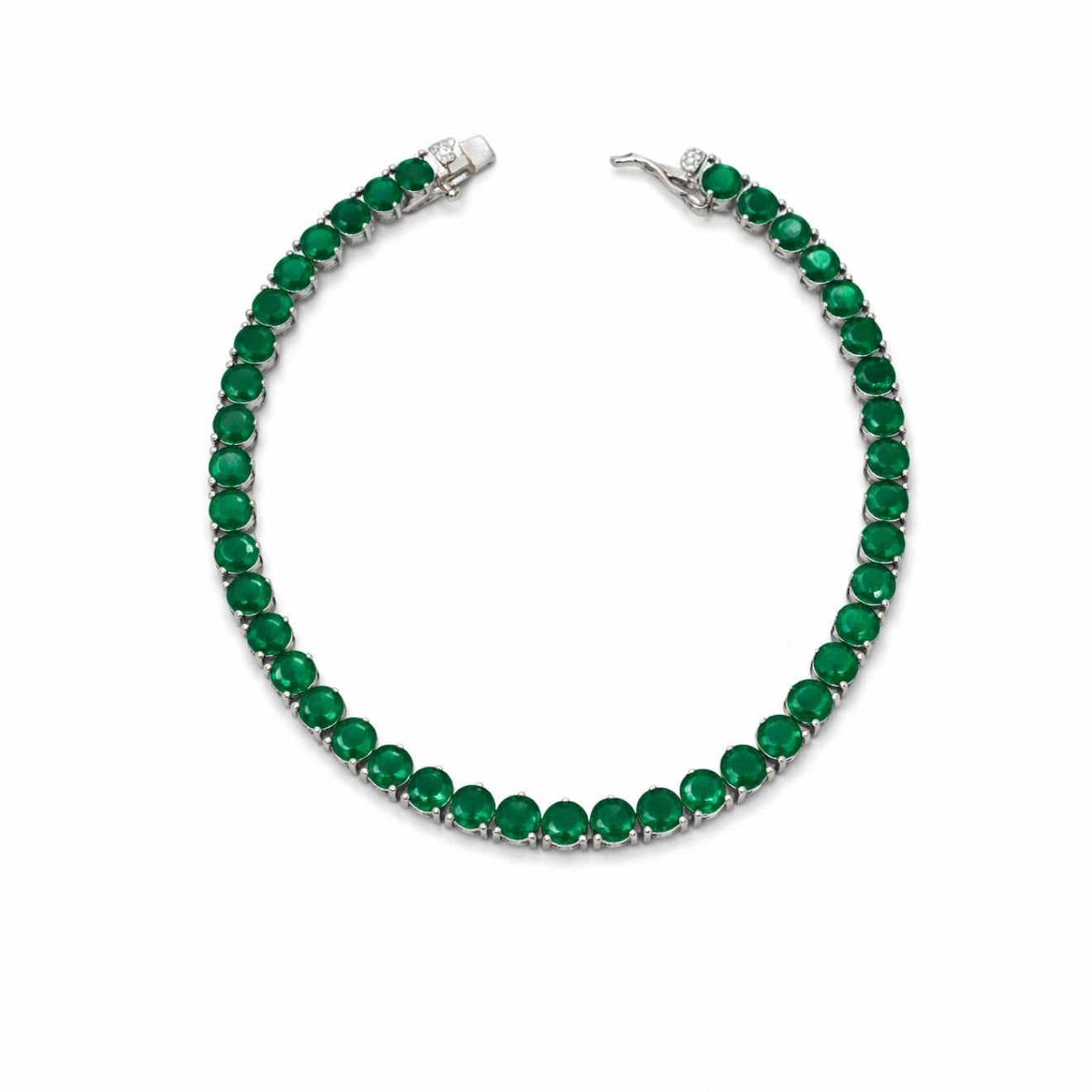 Pulseira Riviera Esmeralda Fusion Prata 925