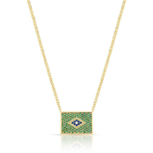 Colar Brasil Micro Cravejado