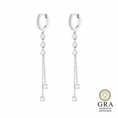 Argola Grace Moissanite Prata 925