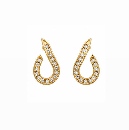 Brinco Ear Cuff Rail Cravejado