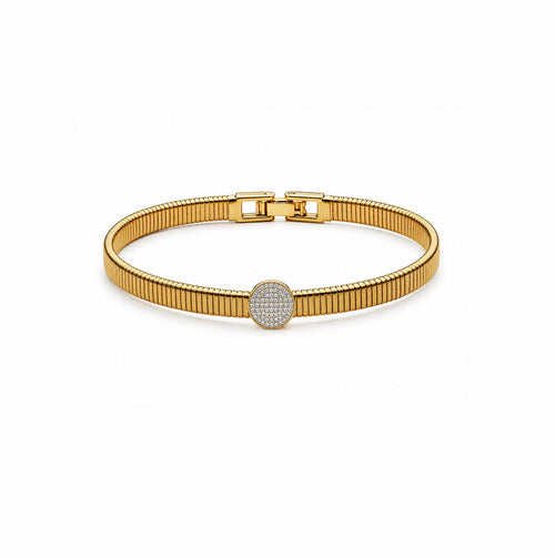 Pulseira Maleável Pingente Cravejado
