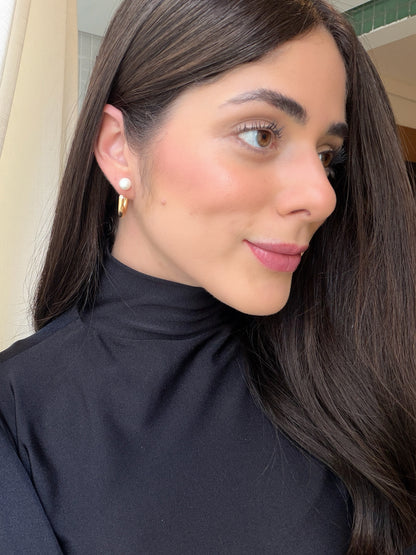 Argola Ear Jacket Pérola