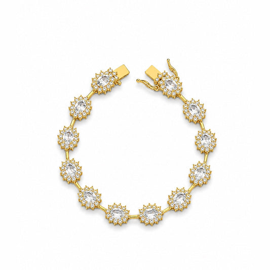 Pulseira Fio Faca Oval Cravejada