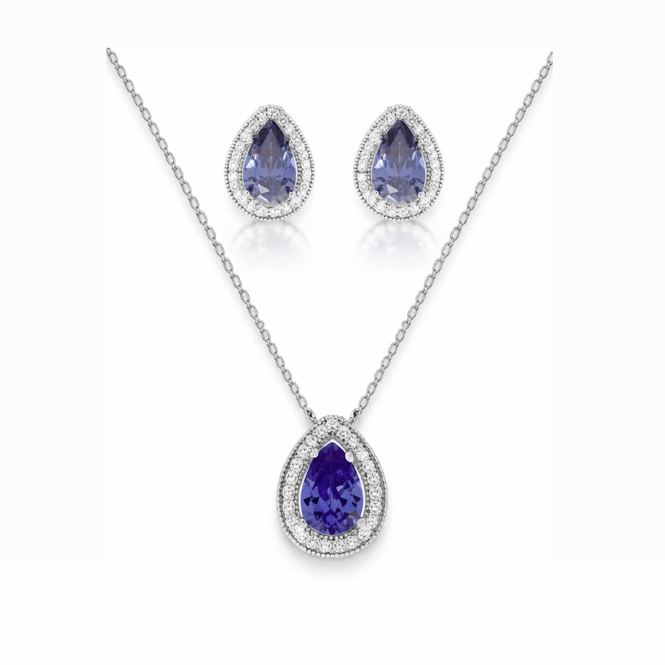 Conjunto Gota 5mm Prata 925