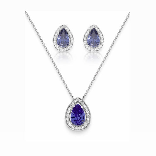 Conjunto Gota 5mm Prata 925