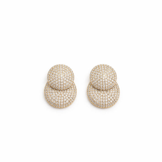 Brinco Ear Jacket Circulo Cravejado