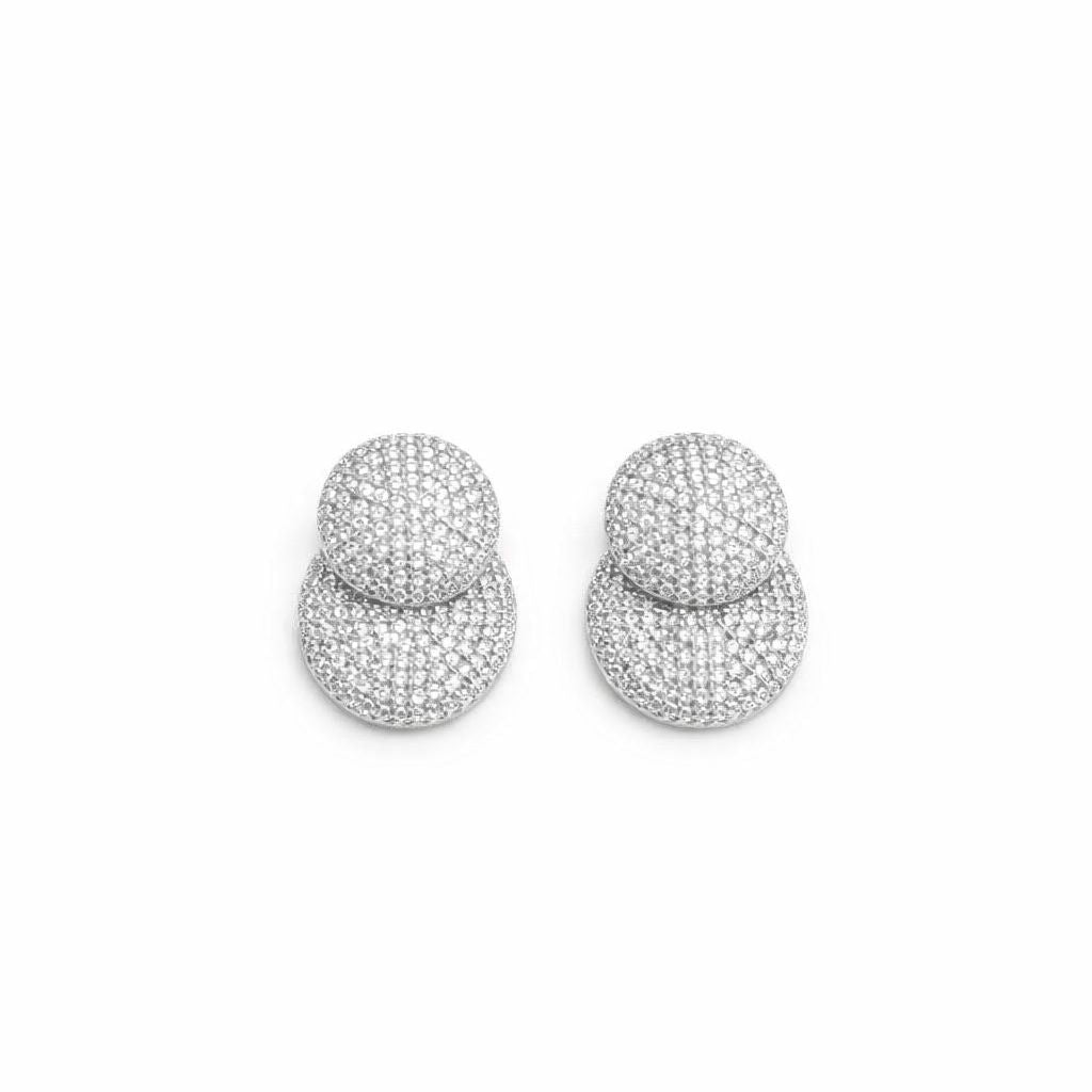 Brinco Ear Jacket Circulo Cravejado