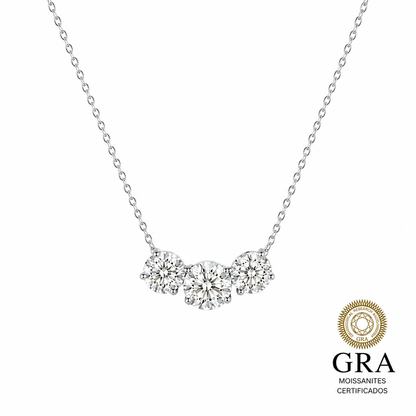 Colar Pontos de Luz Moissanite Prata 925