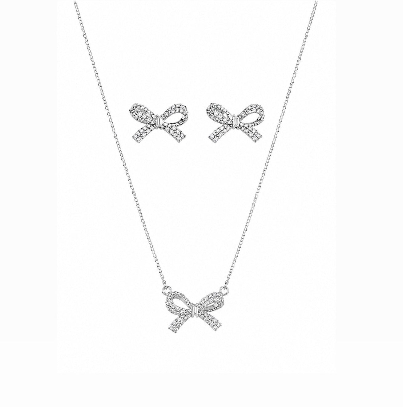 Conjunto Laço Prata 925
