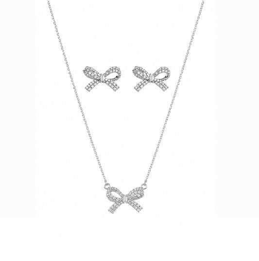 Conjunto Laço Prata 925