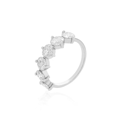 Anel Pontos de Luz Moissanite Prata 925