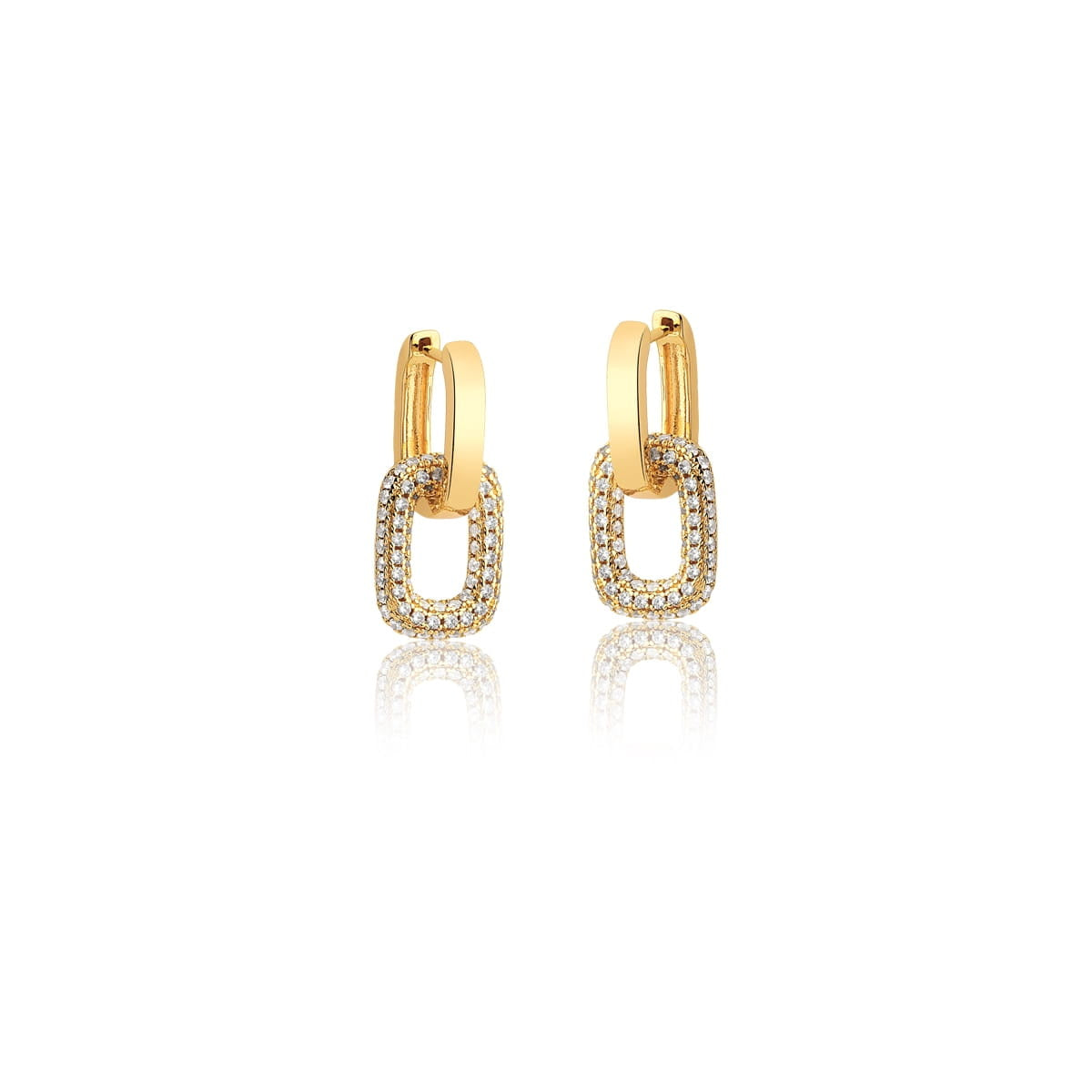 Brinco Elos Banho Ouro 18k