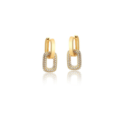 Brinco Elos Banho Ouro 18k
