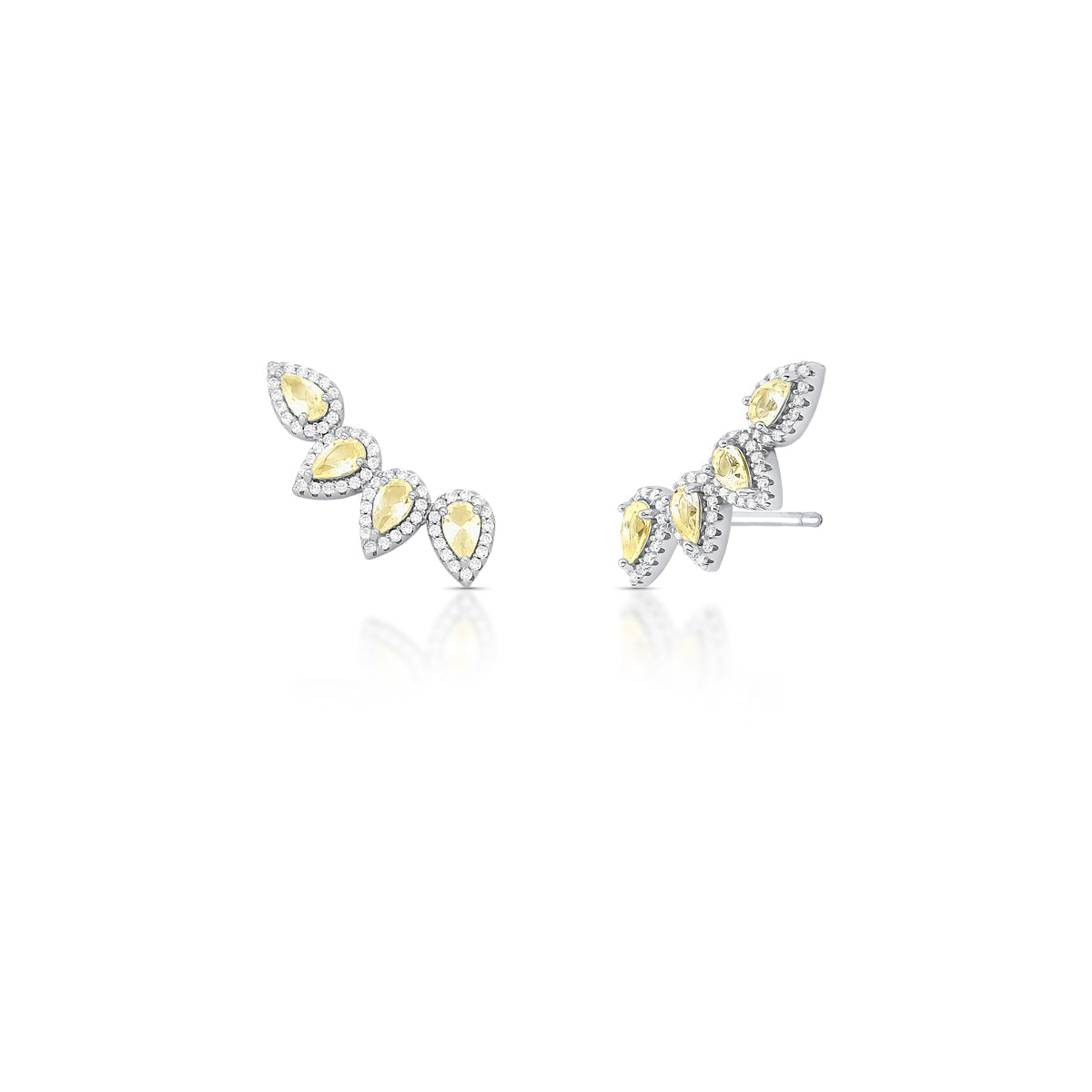 Brinco Ear Cuff Quatro Gotas Prata 925