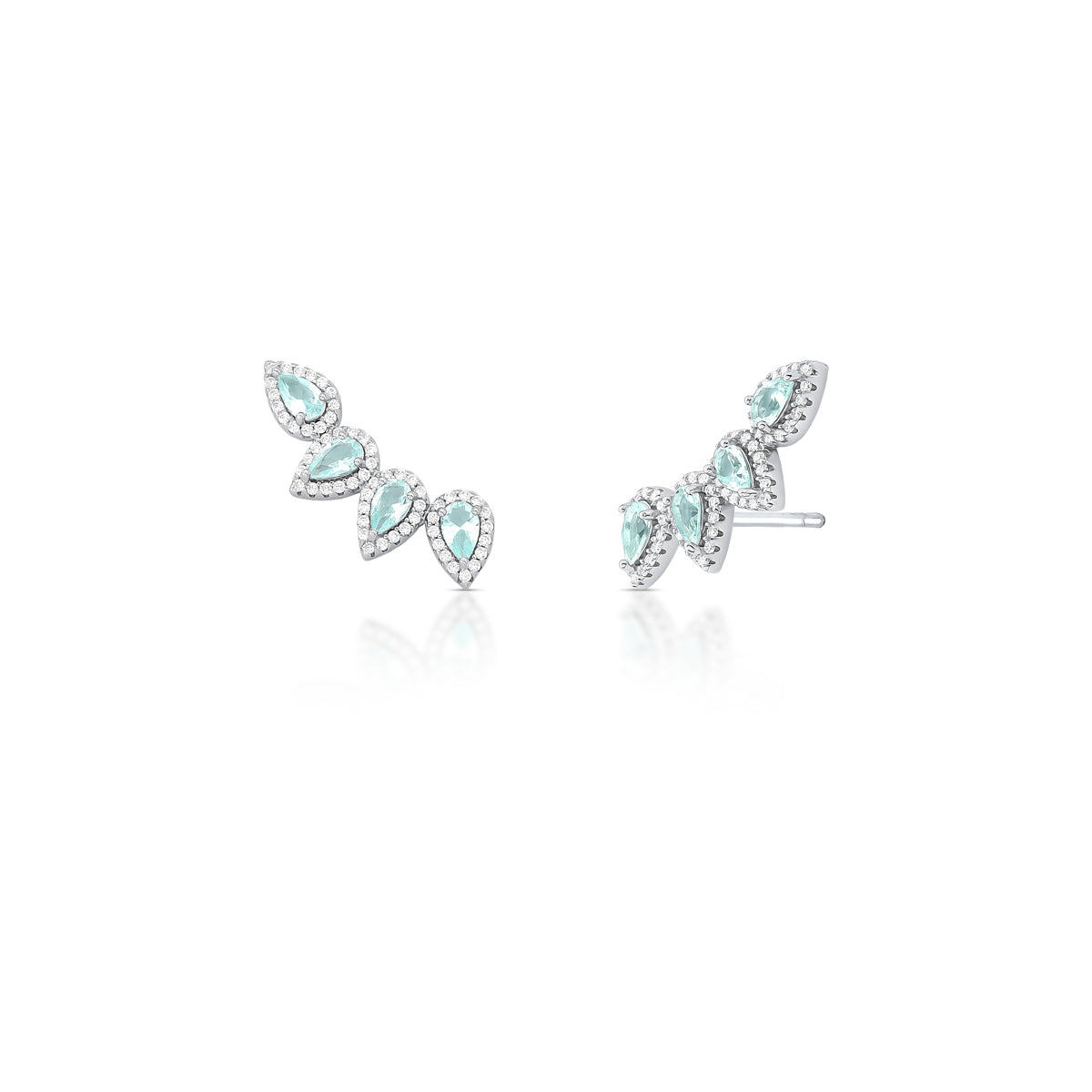 Brinco Ear Cuff Quatro Gotas Prata 925