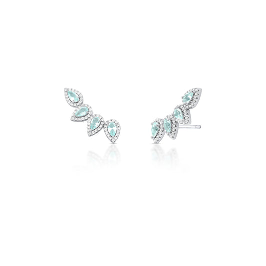 Brinco Ear Cuff Quatro Gotas Prata 925