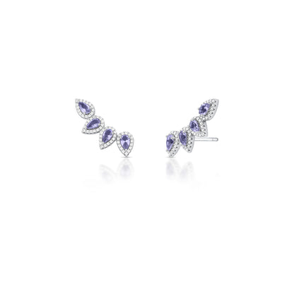 Brinco Ear Cuff Quatro Gotas Prata 925