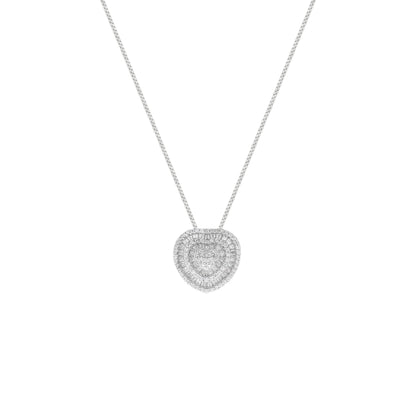 Conjunto Coração Baguetado Prata 925