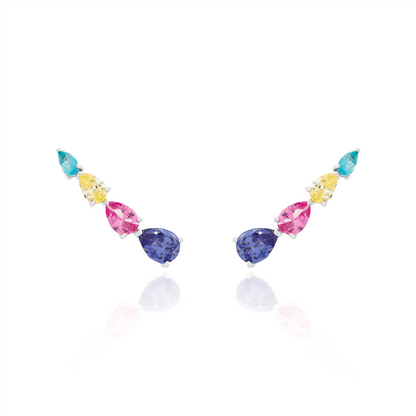 Brinco Ear Cuff Gotas Prata 925