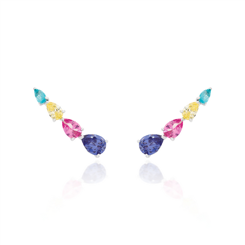 Brinco Ear Cuff Gotas Prata 925