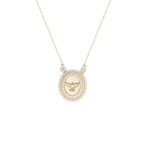 Colar Medalha Espirito Santo Prata 925