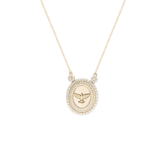 Colar Medalha Espirito Santo Prata 925
