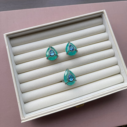 Conjunto Gota Turmalina Paraiba Topázio