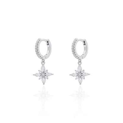 Argola Pingente Estrela Prata 925