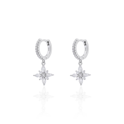 Argola Pingente Estrela Prata 925