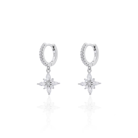 Argola Pingente Estrela Prata 925