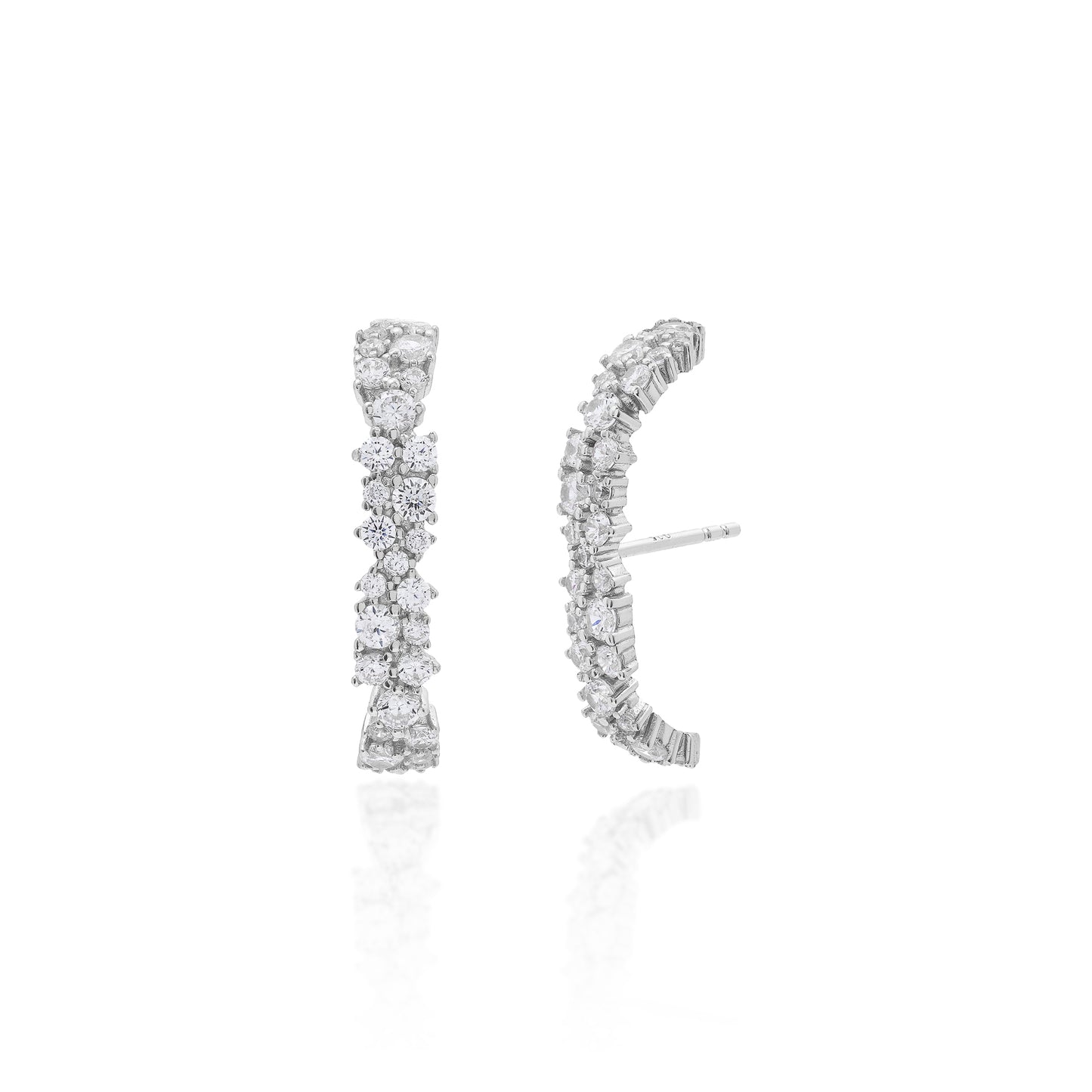 Brinco Ear Hook Pontos de Luz Prata 925