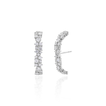 Brinco Ear Hook Pontos de Luz Prata 925