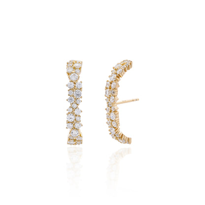 Brinco Ear Hook Pontos de Luz Prata 925