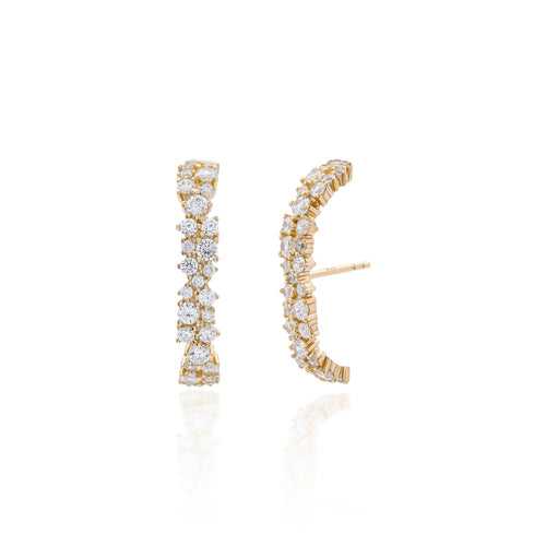 Brinco Ear Hook Pontos de Luz Prata 925