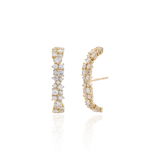 Brinco Ear Hook Pontos de Luz Prata 925