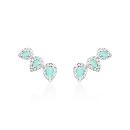 Brinco Ear Cuff Mini Três Gotas Prata 925
