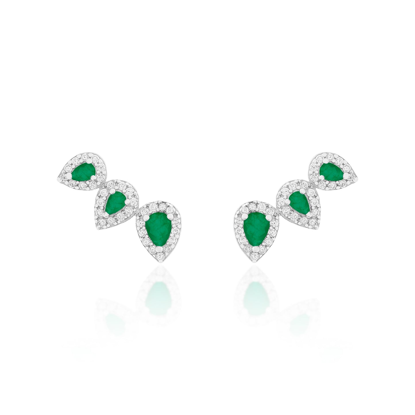 Brinco Ear Cuff Mini Três Gotas Prata 925