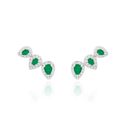 Brinco Ear Cuff Mini Três Gotas Prata 925