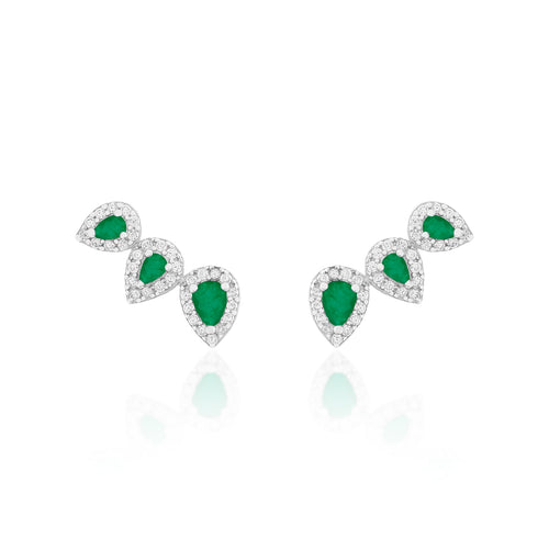 Brinco Ear Cuff Mini Três Gotas Prata 925
